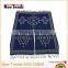 Navy aztec pattern woven shawl with fringes