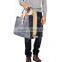 Custom high quality waxed canvas tote bag leather handle