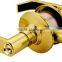 American style security Satin Brass finish zinc handles door lever lock for both right and left side