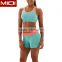 Crazy deal SUPPLEX nylon and spandex Queen Yoga branding sports bra and shorts set                        
                                                Quality Choice