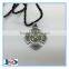 Promotional assemble Dog Tag with leather rope/antique nickel plated dog tags set with black rope