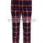 100% Pure Cotton Twin Hip and Back Pockets Baggy Tartan Trousers for Woman