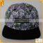 Custom 6 panel sublimationfloral leather strap snapback baseball caps