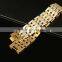 18K Gold Plated Hign Quality Chunky Bracelets Ornament Tiny Two Color Sticks Linked Copper Watch Band Bangle For Men