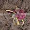 New design graceful rhinestone plum brooch