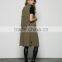 Girls khaki long vest belted sleeveless GuangZhou women clothes 2016