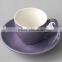 Color Glazed Coffee Tea Cups and Saucers Sets Stoneware Ceramic Porcelain Material