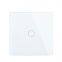 UK standard one gang one way White Crystal glass panel Touch Switch,wall switch