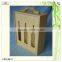 unfinished hinge 3 bottles wooden wine gift box