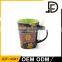 Drinkware ceramic mug with spoon in handle, thermos coffee mugs