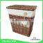 Home colored eco wicker laundry basket with lid