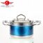 2016 new design popular shape large cheap stainless steel soup pot set/camping cookware