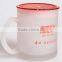 Customized printing glass water cup with handle