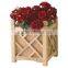 Indoor Outdoor Flower Box Natural Real Wood Square Planter Box Lawn Garden Decor
