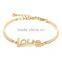 gold love letter bangle custom logo phrase message bangle