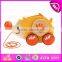 2016 new design kids wooden animal car toy,cute baby wooden animal car toy,most fashion wooden animal car toy W05B091