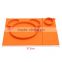 One-piece silicone placemat Plate + bowl,Three Compartments BEAR shape baby placemat plate all in one placemat