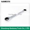 Double head ratchet wrench with mirror surface