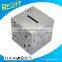 silver cube money bank box for coins