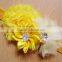 wholesale daisy handmade elastic shabby flower headband for baby