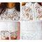 2016 Hot Selling Beautiful Lady One Piece White Crochet Summer Midi Bodycon Dress With Back Zipper