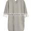 Hot style grey and white custom t-shirt with short front long back design