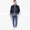 fashion denim import jacket with zipper and pocket wholesale dark blue