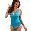 2016 New Arrival Vintage One Piece Swimsuit Women 2016 Plus Size Swimwear Beach Swim Wear Padded Print Polka Dot Bathing Suits