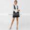 2018 Spring pinafore dress with ruffle black suspender skirt for women