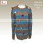 Jacquard & Pompon sweater 100%Acrylic fashion dress lady top