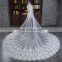 HSP1703 White 3 Meters Long Bridal Veils 1 Tier Layer Vintage Wedding Accessories Wedding Veil Lace Appliques