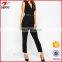 New Style Ladies Wrap Jumpsuit with Metal Belt Wrap front