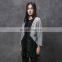 wool coat with leather patchwork design for women