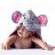 New Cartoon Soft 100% Cotton And Bamboo Pretty Pink Girl Elephant Hooded Baby Towel