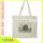 customized cotton canvas shopping tote bag with zipper