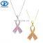 pink ribbon Breast Cancer Awareness necklace