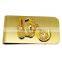 Gold and Onyx Polished Stainless Steel coin money clip