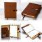 Cheap Price Guangzhou Factory Eco-friendly Handmade A5 Leather Note Book with Card Holder