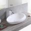 Good sale ceramic no hole round shape washhand white tabletop wash basin sink