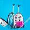 18 Inch Carry on Kids Luggage Hard Side Upright Spinner Suitcase Lightweight Rolling Wheels