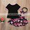 Summer Wear Clothes Little Girl Boutique Clothing Set Matching Printed Shorts 3 Piece Outfit