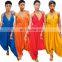 European and American Women's Summer New Fashion Temperament Solid Color Sling Backless Loose Jumpsuit