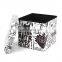 RTS modern home furniture  printing pvc leather  folding storage fabric ottoman stool practical box