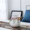 European Modern Simple Fashion Hollow Gild Knit White Ceramic Vase For Home Decor