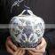 Classical chinese blue and white ceramic storage apple shape jar