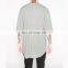 wholesale blank no label men short sleeve 100% cotton longline oversize mens tshirt