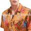 Wholesale kemeja Clothes Custom casual Silk Satin Printed Men Hawaiian Shirt