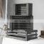 Wholesale brown gray wood wine boxes storage crates with handles, set of 3