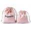 PandaSew 8*10 cm Fine Pink flannle bags with logo customized drawstring bag suede jewelry pouch