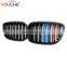 2-slat Front Bumper Kidney Grille for BMW 5 Series GT F07 Carbon Fiber Gloss M Color Grill Mesh 2010-2017